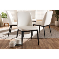 Baxton Studio 150595-White-4PC-Set Darcell Modern and Contemporary White Faux Leather Upholstered Dining Chair (Set of 4)